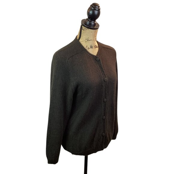 MonRepos Alpaca Cardigan Peru Sweater Womens Medium Dk Hunter Green - Picture 6 of 11